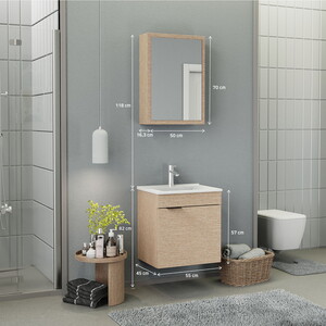  Biani Fix Loft 55 cm Banyo Dolabı Renk Aybe Bej